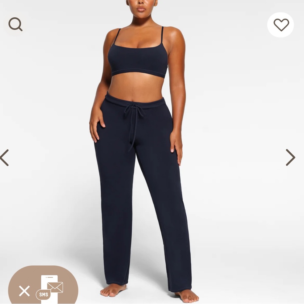 Skims Cotton Jersey Straight Leg Pants